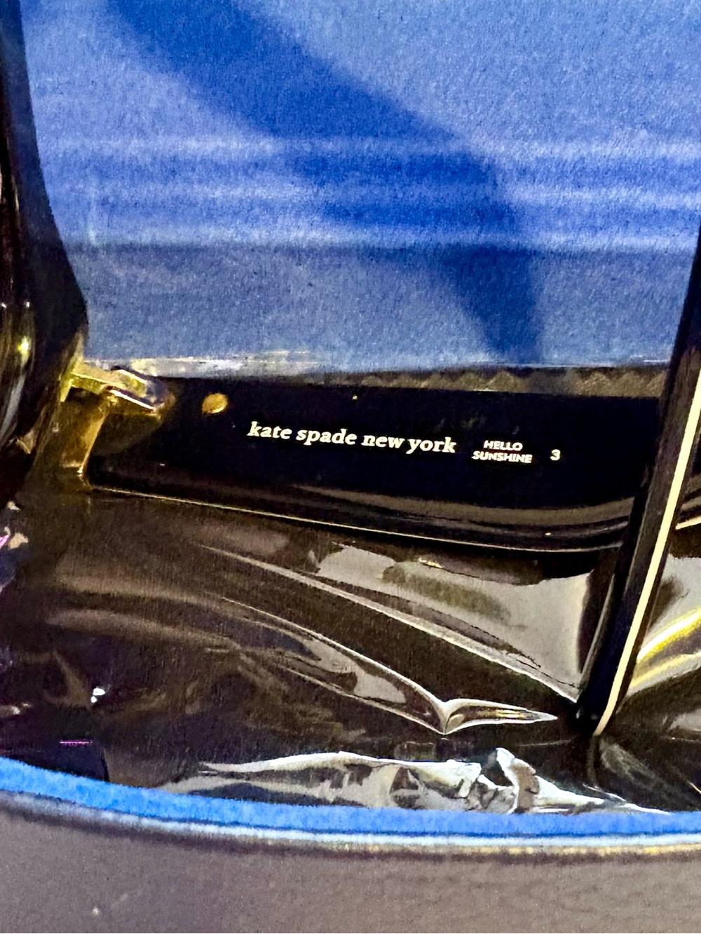 Kate Spade Capri Cat-Eye Sunglasses in Navy Blue with Animal Print-Matching Case - Picture 4 of 8